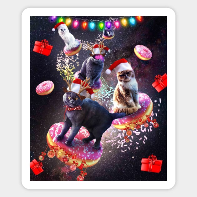 Space Donut Cat, Christmas Cats, Funny Sticker by Random Galaxy